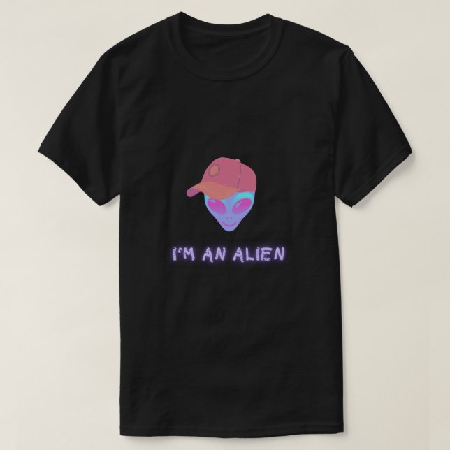 Camiseta "I'M AN ALIEN" Tshirt - Hat (Diseño del anverso)