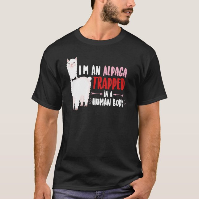Camiseta I'm An Alpaca Trapped in a Human Body   Alpaca   (Anverso)