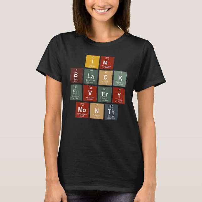 Camiseta I'm Black History Month Science Periodic Table of  (Anverso)