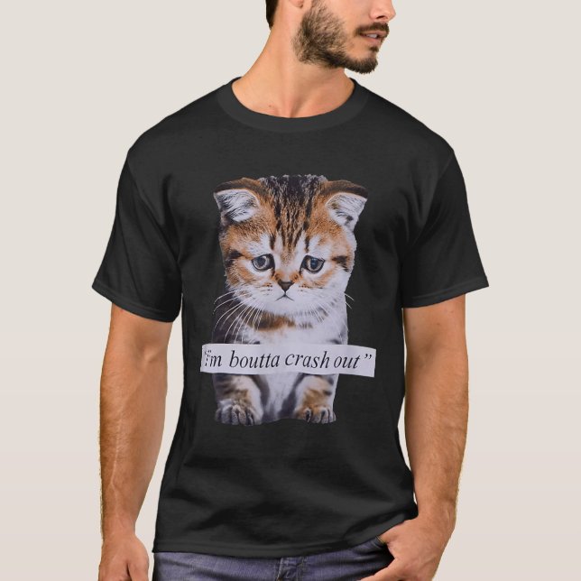 Camiseta I'm Boutta Crash Out Funny Sarcasm Quotes Meme Cat (Anverso)