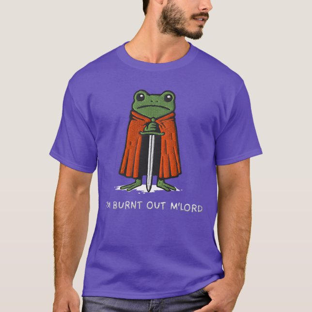 Camiseta Im Burnt Out MLord Funny Knight Frog Meme Boys Men (Anverso)