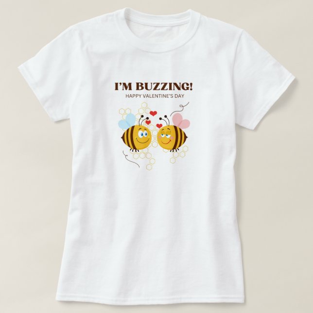 Camiseta im buzzing abeja el día de San Valentín (Diseño del anverso)