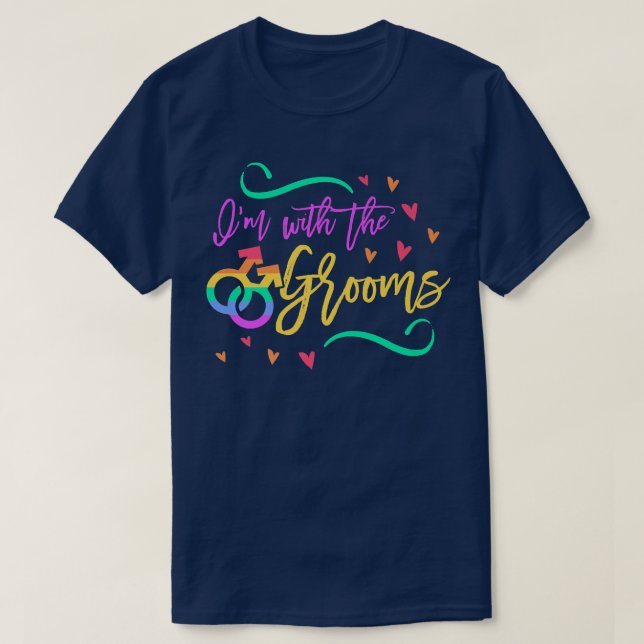 Camiseta Im Con La Bach De La Boda Gay LGBTQ De Grooms (Diseño del anverso)