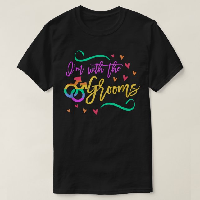 Camiseta Im Con La Bach De La Boda Gay LGBTQ De Grooms (Diseño del anverso)