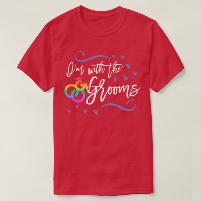 Camiseta Im Con La Bach De La Boda Gay LGBTQ De Grooms (Diseño del anverso)