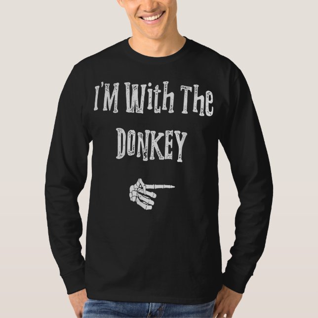 Camiseta Im Con Parejas Funny De Donkey Halloween (Anverso)
