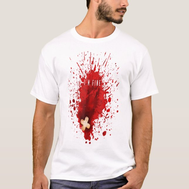 Camiseta Im Fine Bloody Blood Stain Graphic (Anverso)