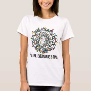 Camiseta I'm Fine Everything Is Fine Christmas Lights Xmas 