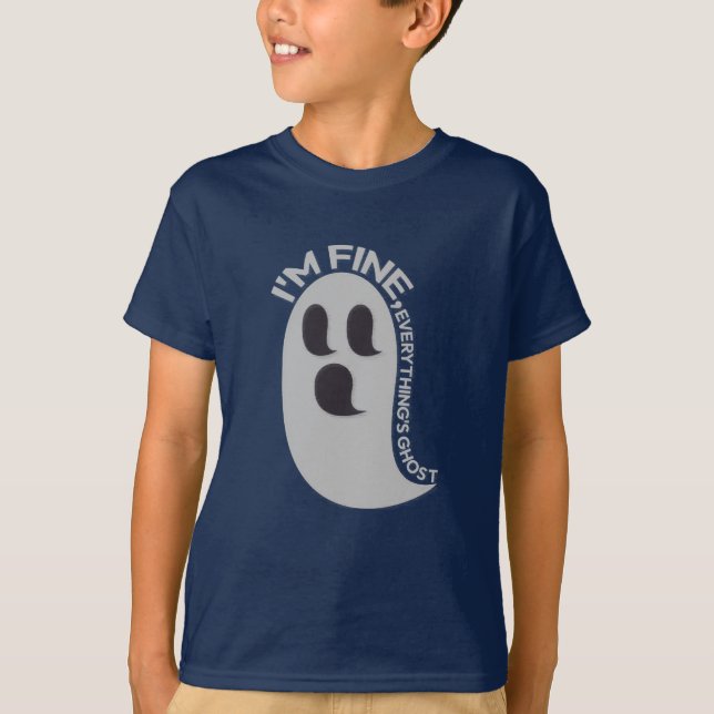 Camiseta I'm Fine, Everything's Ghost Kids T-Shirt (Anverso)
