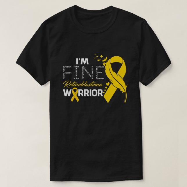 Camiseta I'm Fine Retinoblastoma Warrior Awareness Feather (Diseño del anverso)