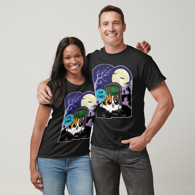 Camiseta I'm fine with a zombie attack (Unisexo)