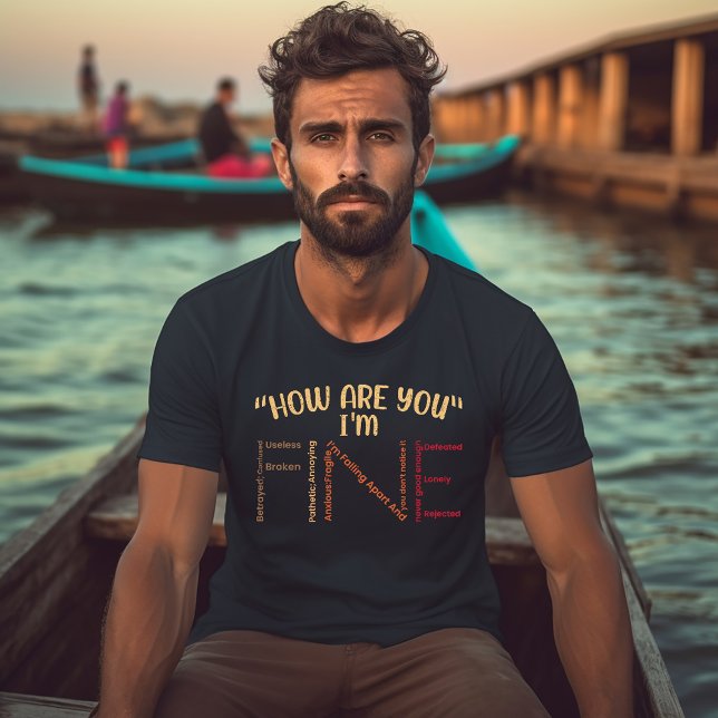 Camiseta I'm Fine Word Art Mental Health (Subido por el creador)