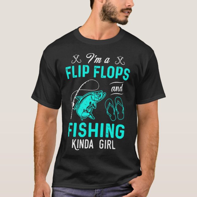 Camiseta Im flips-flopes que pescan un poco al chica (Anverso)