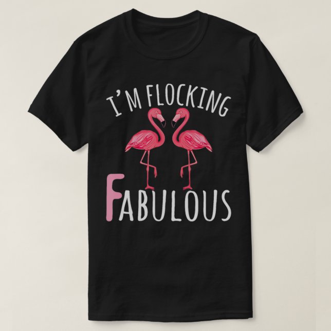 Camiseta Im Flocking Fabulous Watercolor Pink Flamingo (Diseño del anverso)