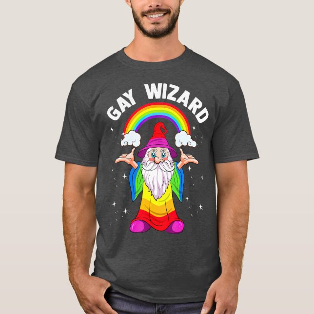 Camiseta Im Gay Men Boyfriend Gire Rainbow Wizard LGB (Anverso)