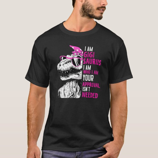 Camiseta Im Gigi Saurus Dinosaur Gigisaurus Mujeres Rosa (Anverso)