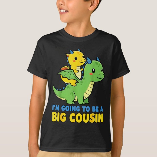 Camiseta I'm Going To Be A Big Cousin Baby Reveal 2026 Drag (Anverso)