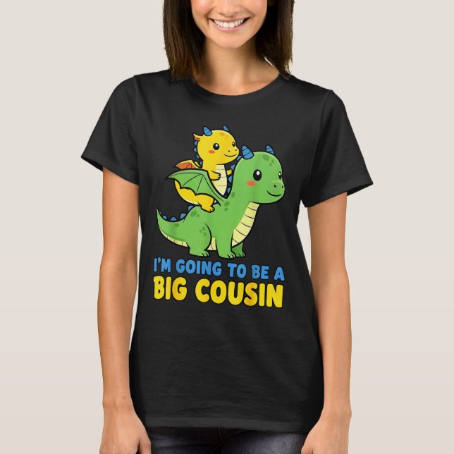 Camiseta I'm Going To Be A Big Cousin Baby Reveal 2026 Drag (Anverso)