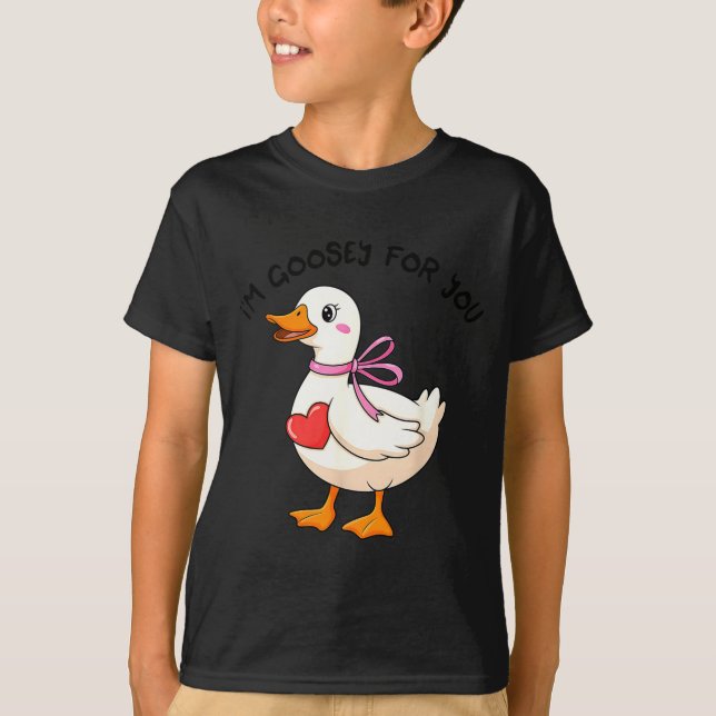 Camiseta I'm Goosey For You Coquette Valentine Goose  (Anverso)