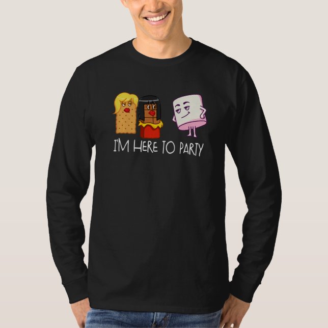 Camiseta I'm Here To Party S'mores Marshmallow Camping Smor (Anverso)