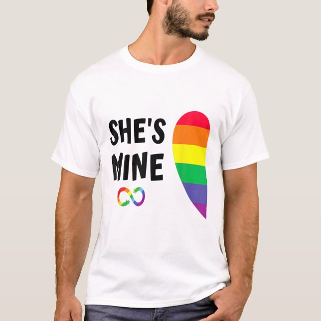 Camiseta Im Hers Shes Mine Coincide Con La Pareja De Lesbia (Anverso)