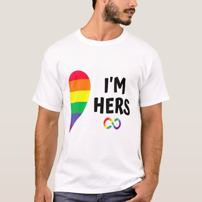 Camiseta Im Hers Shes Mine Coincide Con La Pareja De Lesbia (Anverso)