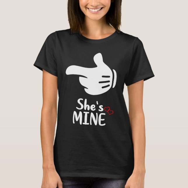 Camiseta I'm Hers She's Mine Pair Couple  LGBTQ (Anverso)