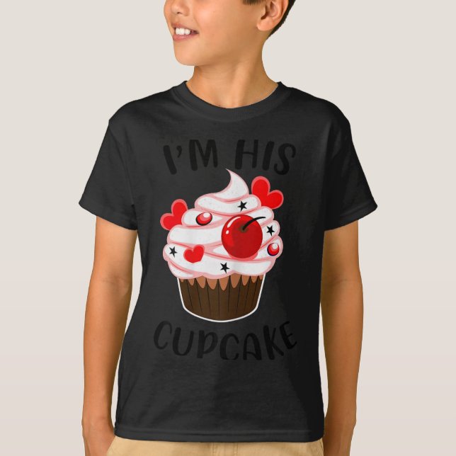 Camiseta I'm His Cupcake I'm Her Studmuffin Valentine Match (Anverso)