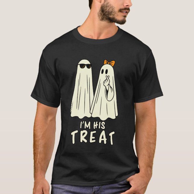 Camiseta I'm His Treat Ghosts Funny Couple Matching Hallowe (Anverso)