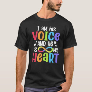 Camiseta I'm His Voice He Is My Heart Autism Awareness Pare