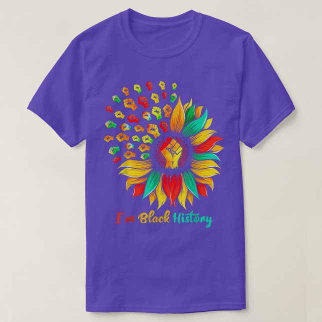 Camiseta Im Historia Negra Puño De Girasol Africano Estadou (Diseño del anverso)