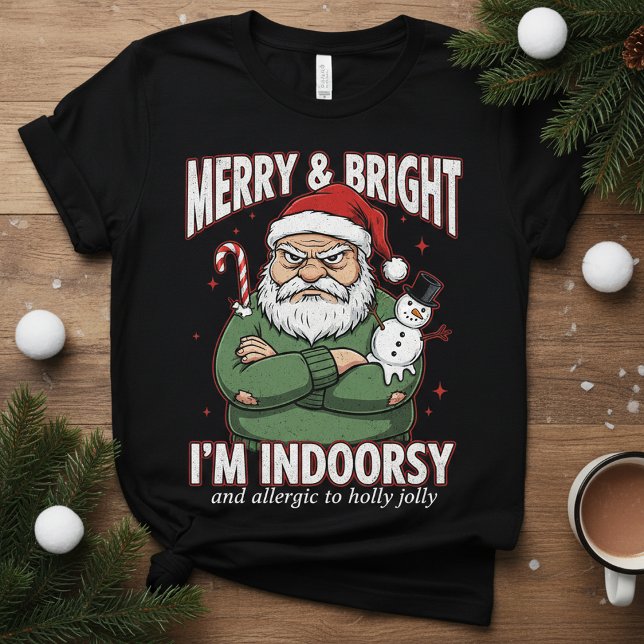 Camiseta I'm Indoorsy" Grumpy Santa T-Shirt,Funny Christmas (Subido por el creador)