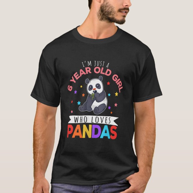 Camiseta I'M Just A 6 Who Loves Pandas Panda (Anverso)