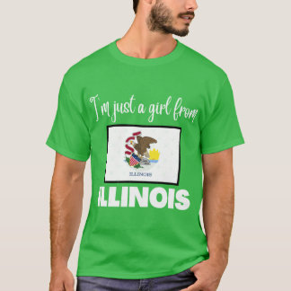 Camiseta Im just a girl from Illinois State pride design fo
