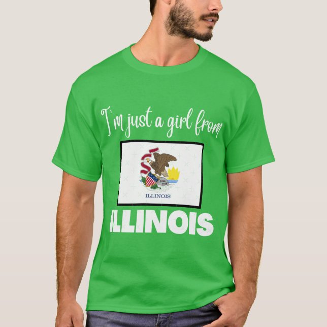 Camiseta Im just a girl from Illinois State pride design fo (Anverso)