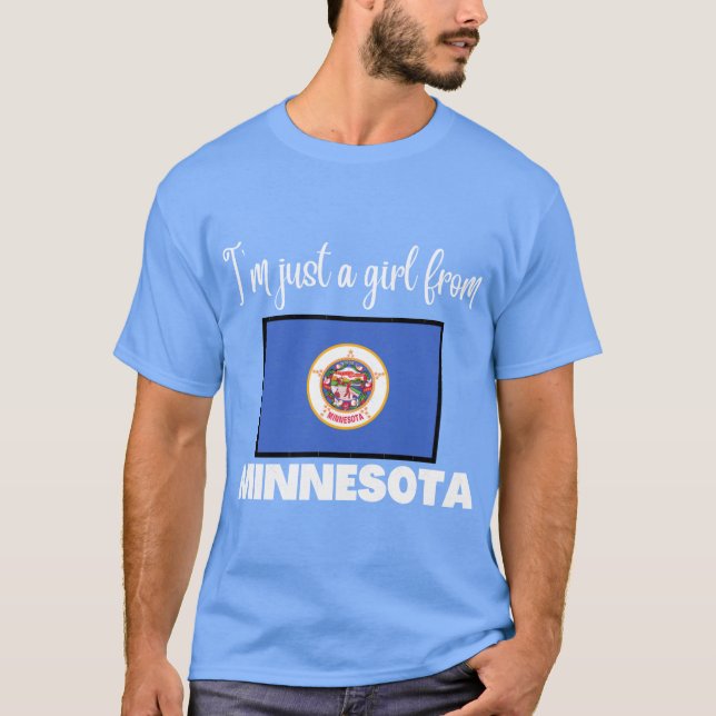 Camiseta Im just a girl from Minnesota State pride design f (Anverso)