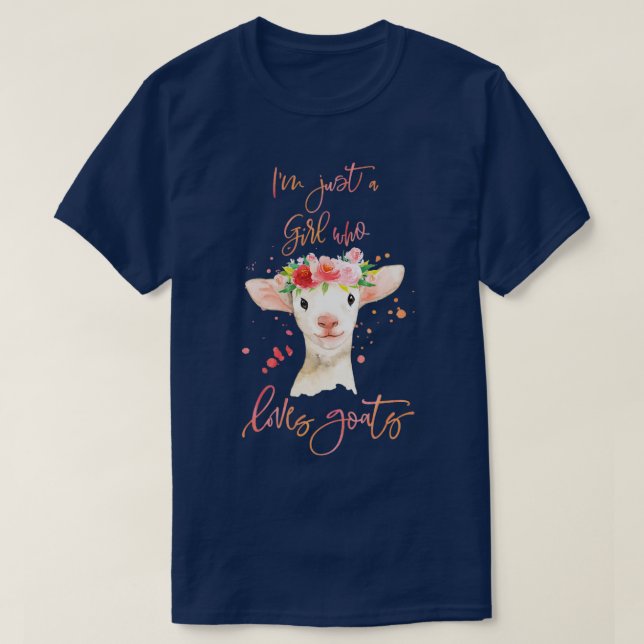 Camiseta Im Just A Girl Who Loves Goats   (2)  (Diseño del anverso)