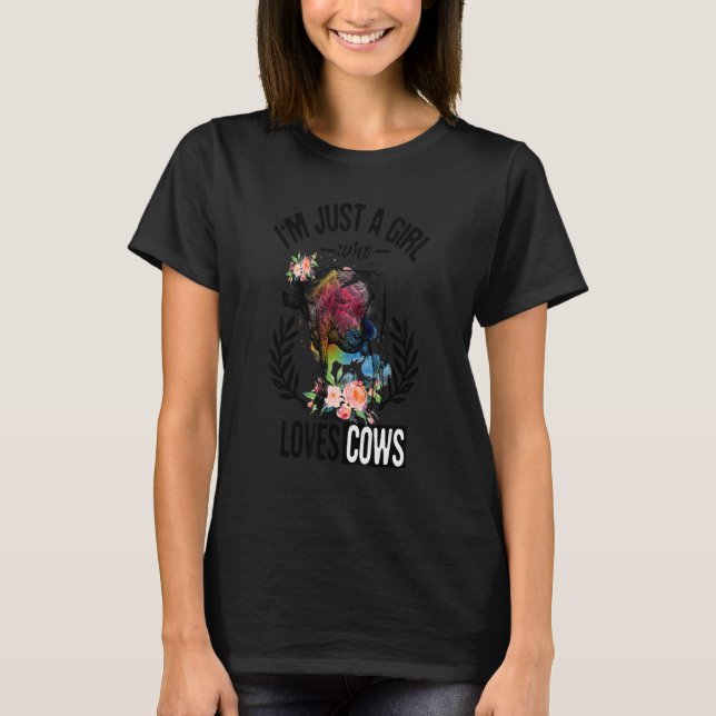 Camiseta I'm Just a Girl Who Loves Highland Cows Women Girl (Anverso)