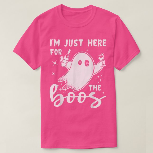 Camiseta I'm Just Here For The Boos Funny Wine Halloween  (Diseño del anverso)