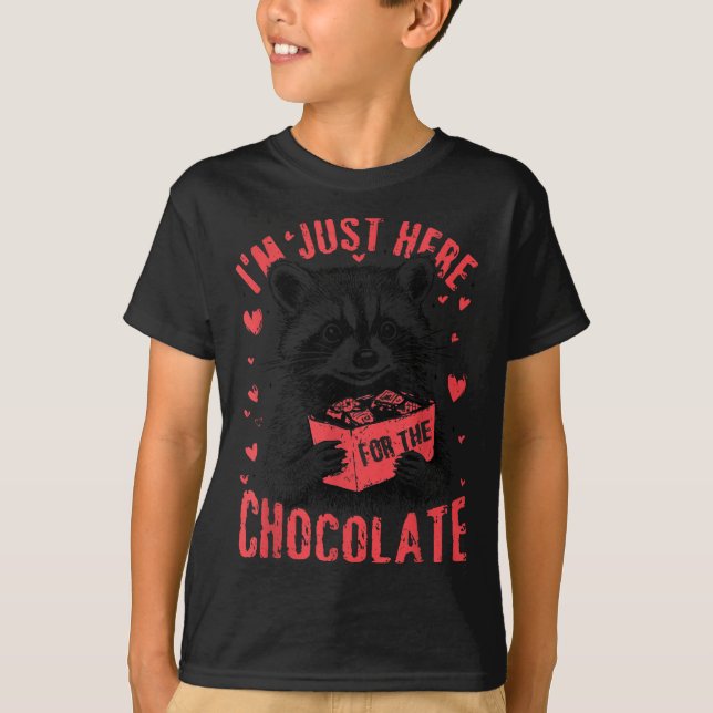 Camiseta I'm Just Here For The Chocolate Funny Raccoon Vale (Anverso)