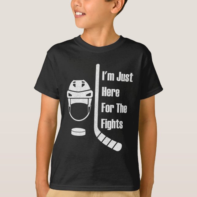 Camiseta I'm Just Here For The Fights Funny Hockey (3)  (Anverso)