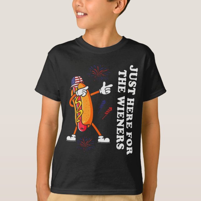 Camiseta I'm Just Here For The Wieners Funny 4th Of July  (Anverso)