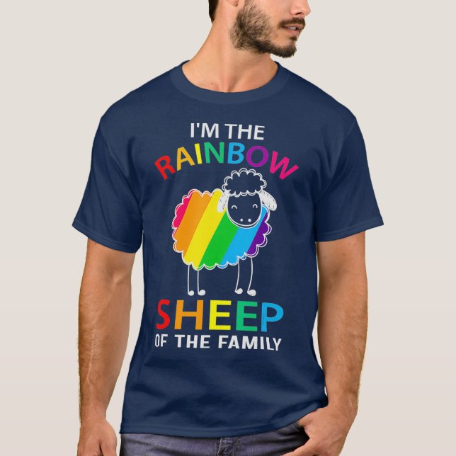 Camiseta Im La Oveja Arcoiris De La Oveja Familiar (2) (Anverso)
