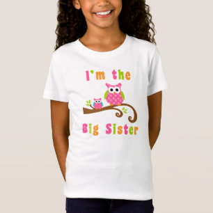 Camiseta Im los búhos rosados lindos de la hermana grande