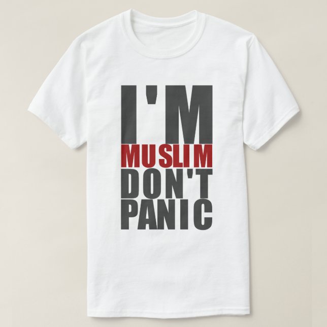 Camiseta I'm Muslim, Don't Panic (Diseño del anverso)