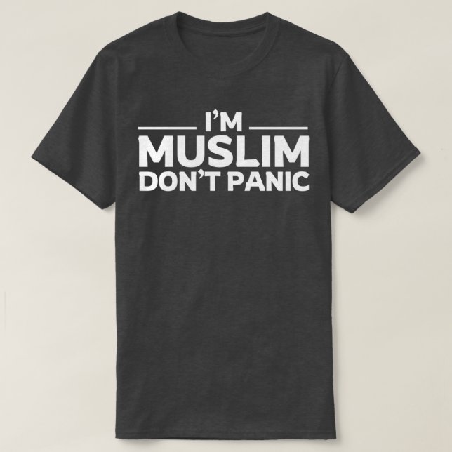 Camiseta im muslim no pánico citas de arte islámico (Diseño del anverso)