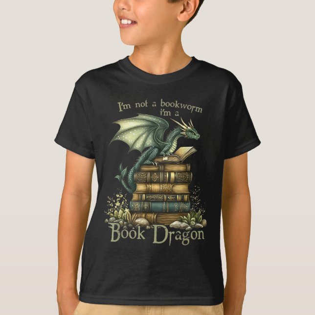 Camiseta I'm Not A Bookworm I'm A Book Dragon  (Anverso)