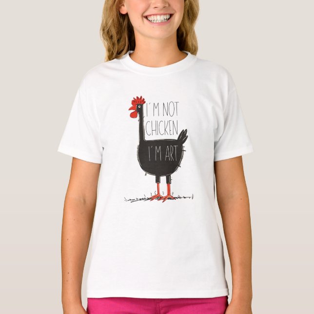 Camiseta I'm Not Chicken, I'm Art - Quirky Retro T Shirt (Anverso)
