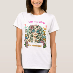 Camiseta "I'm not slow, I'm intentional - Retro knitting hu