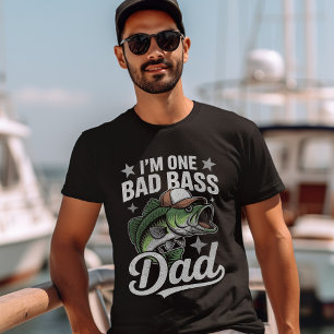 Camiseta I'm One Bad Bass Dad"–Funny Fishing Dad